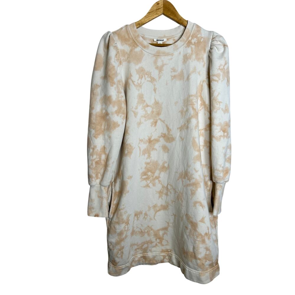 Goodthreads Women's Heritage Fleece Sweatshirt Dress L Puff Sleeve Y2K‎